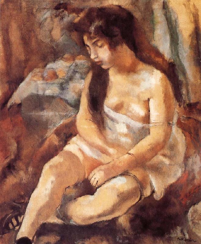 Jules Pascin Seated portrait of maiden oil painting picture